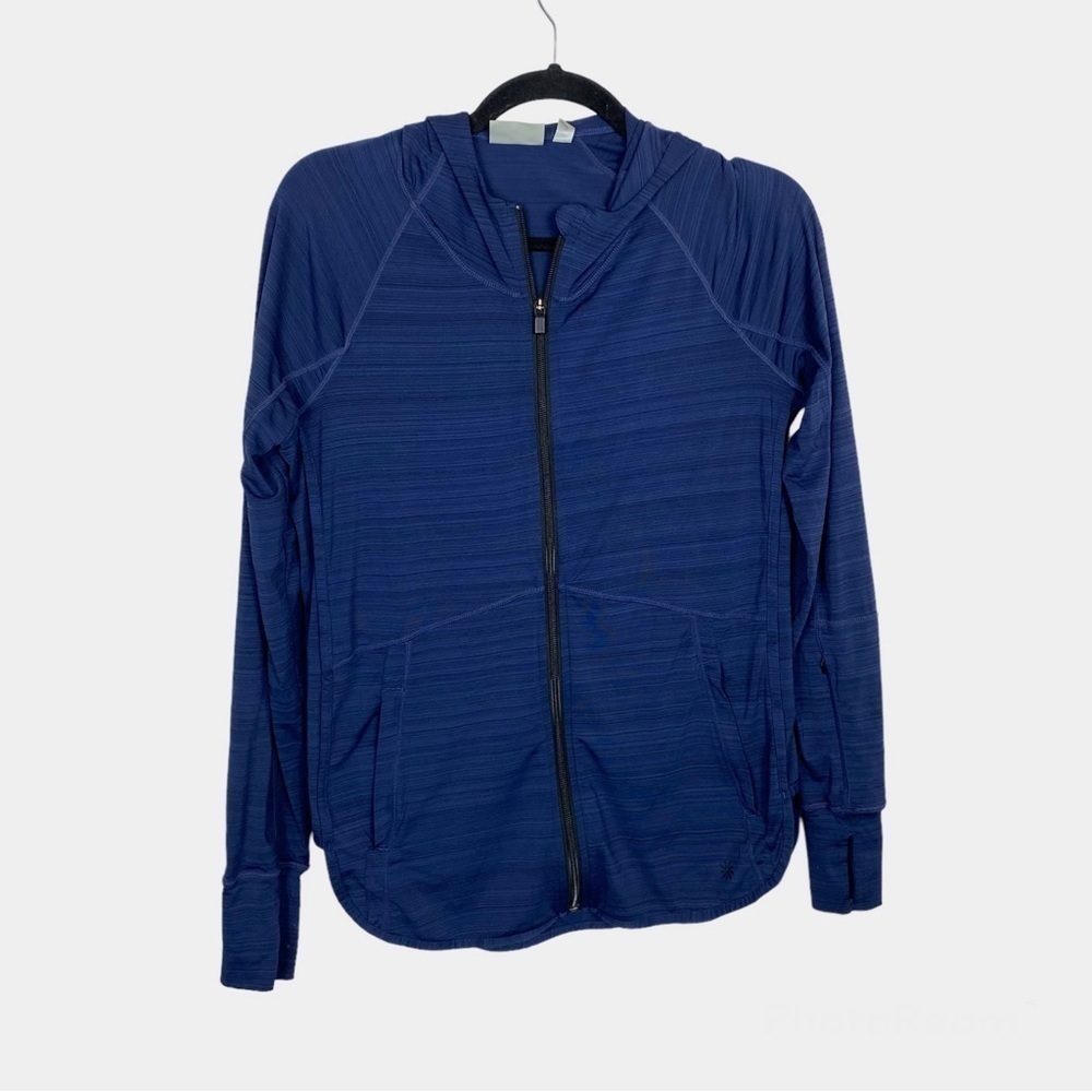 Athleta Purple/Blue Hooded Full Zip Workout Jacket